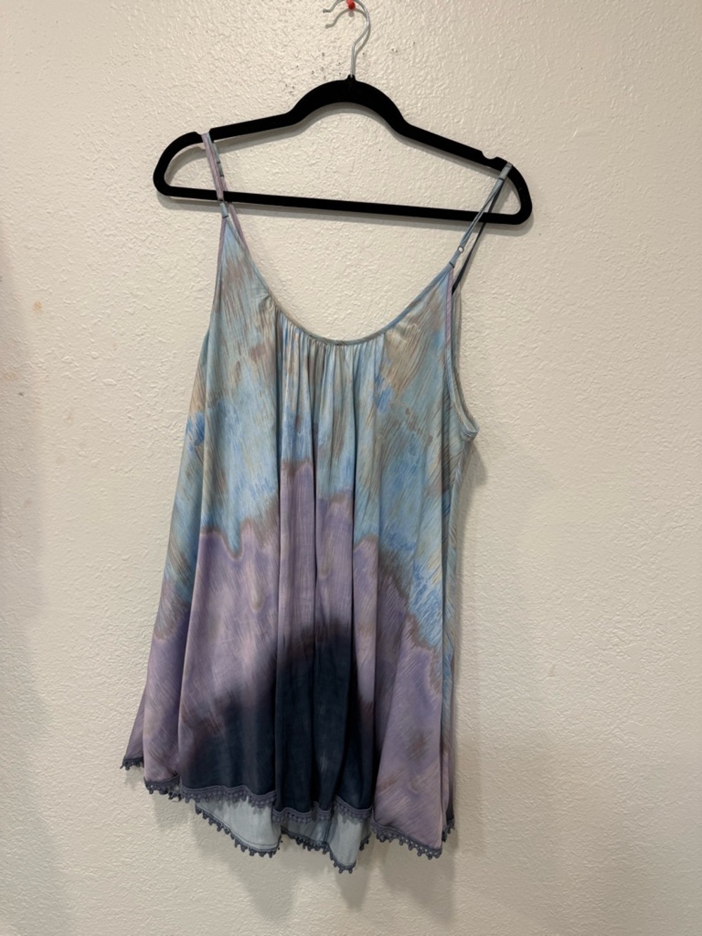 Free People Intimately Cami Small Tie Dye Boho Flowy Lace Trim Tank Top - Picture 2 of 5